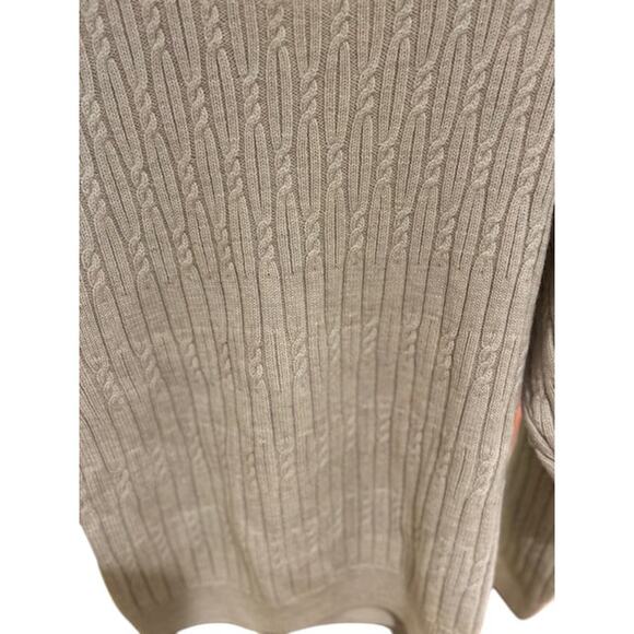 JOSEPH & LYMAN Oatmeal Cableknit 100% Fine Merino Wool Sweater Women's LARGE - Picture 8 of 9